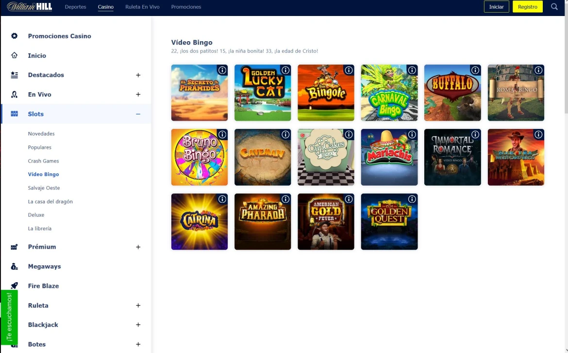 William Hill Online Casino Bingo