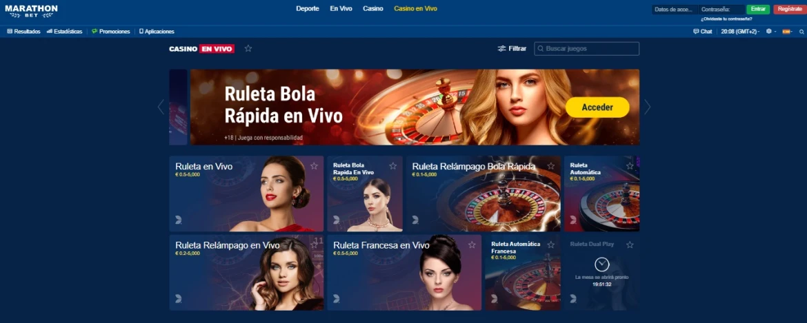 Marathonbet Juegos en Vivo