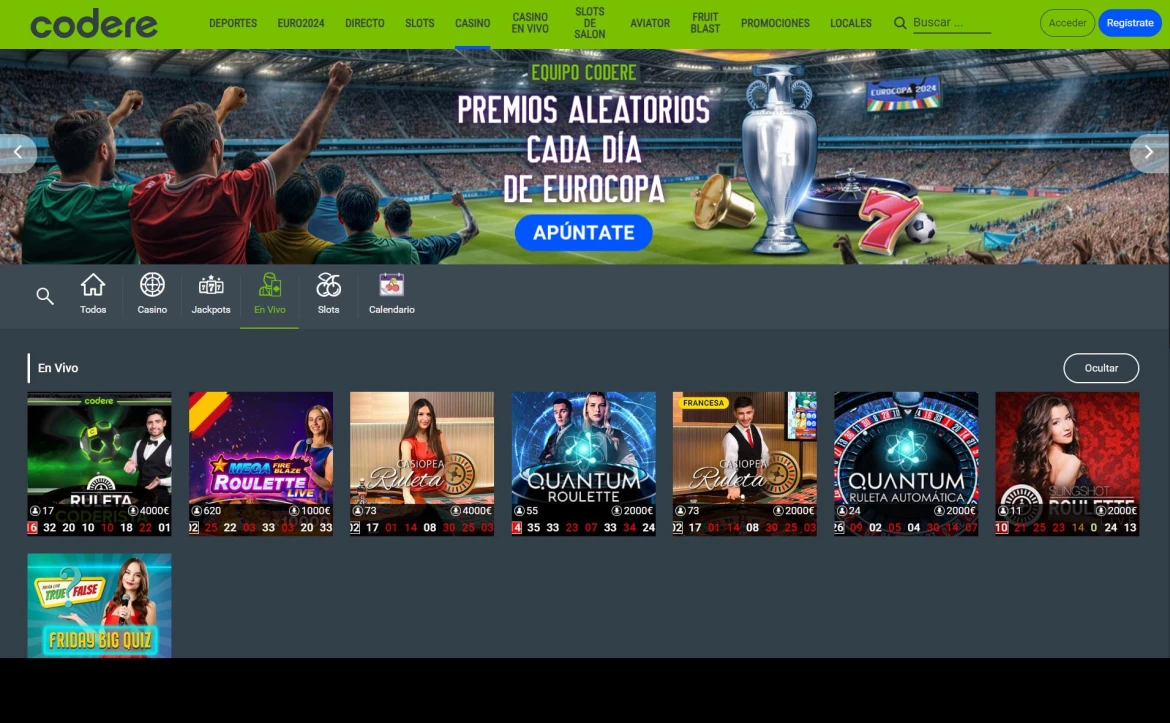 Codere Online Casino Ruleta