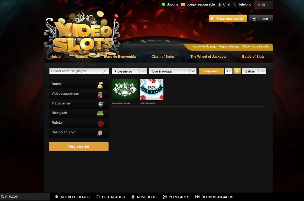 Videoslots Blackjack