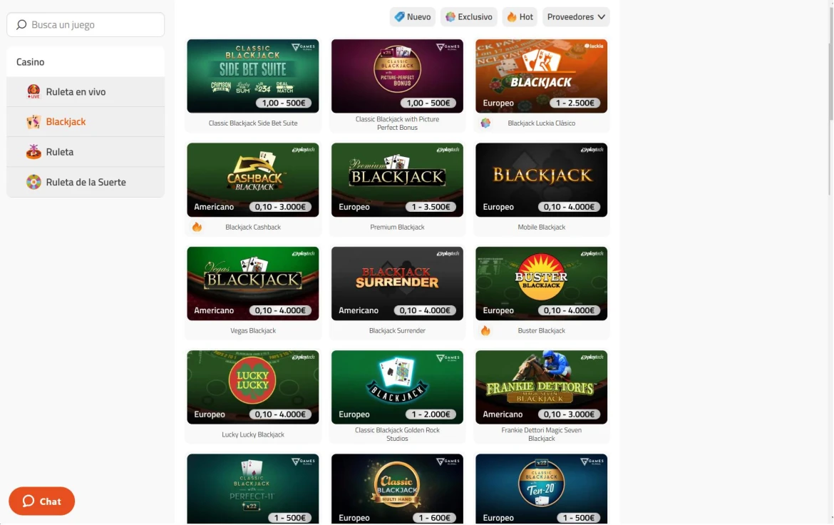 Luckia Online Casino Blackjack